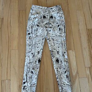 Black and White Vintage Satin Trousers